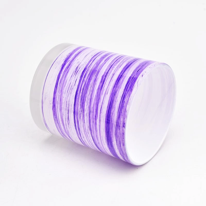 Custom Color Printing Glass Candle Holders 310ml Glass Candle Vessels For Sale