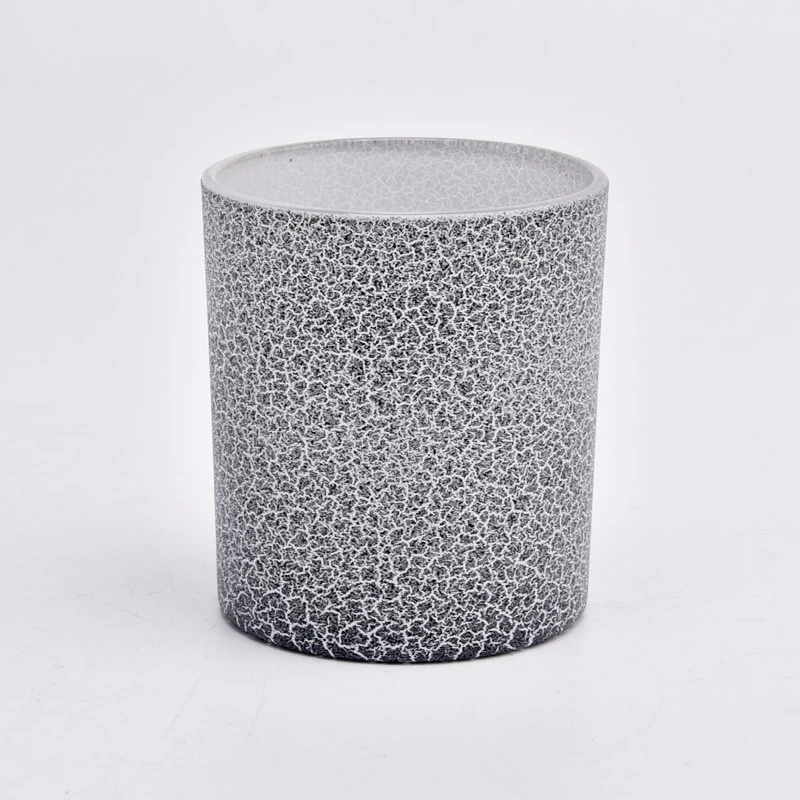 Cracked Surface Finishes Glass Candle Jars