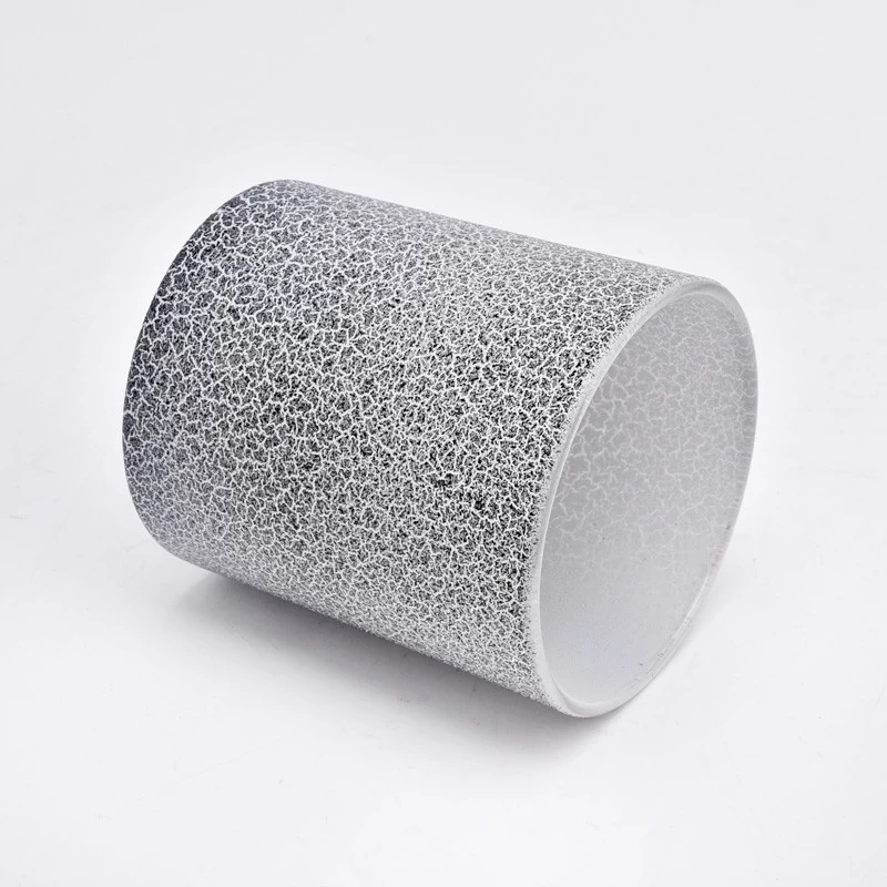 Cracked Surface Finishes Glass Candle Jars