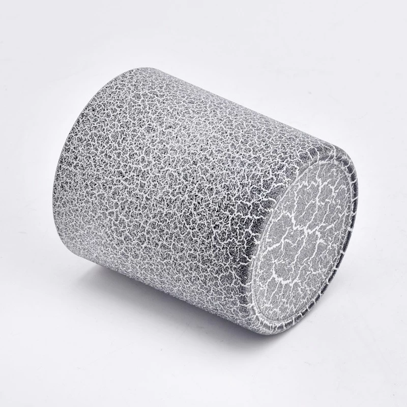 Cracked Surface Finishes Glass Candle Jars