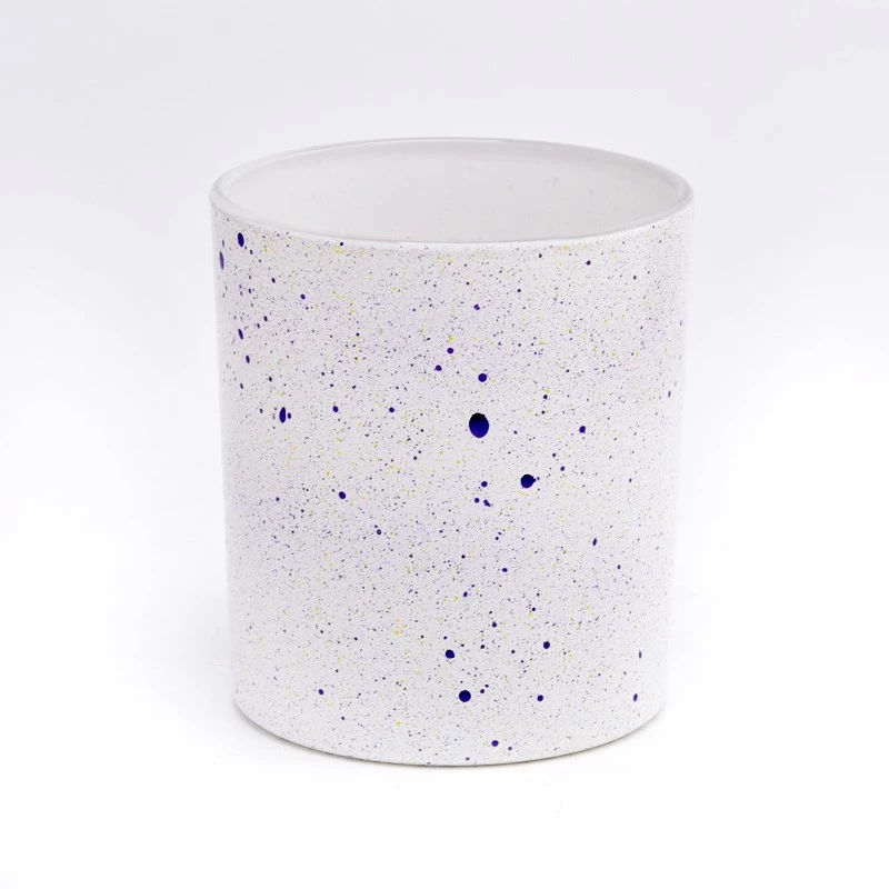 Custom Speckles Glass Candle Holders 8oz Glass Candle Vessels