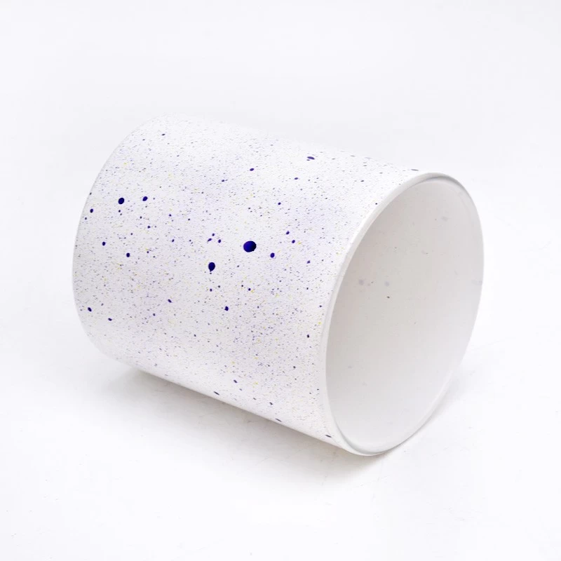 Custom Speckles Glass Candle Holders 8oz Glass Candle Vessels