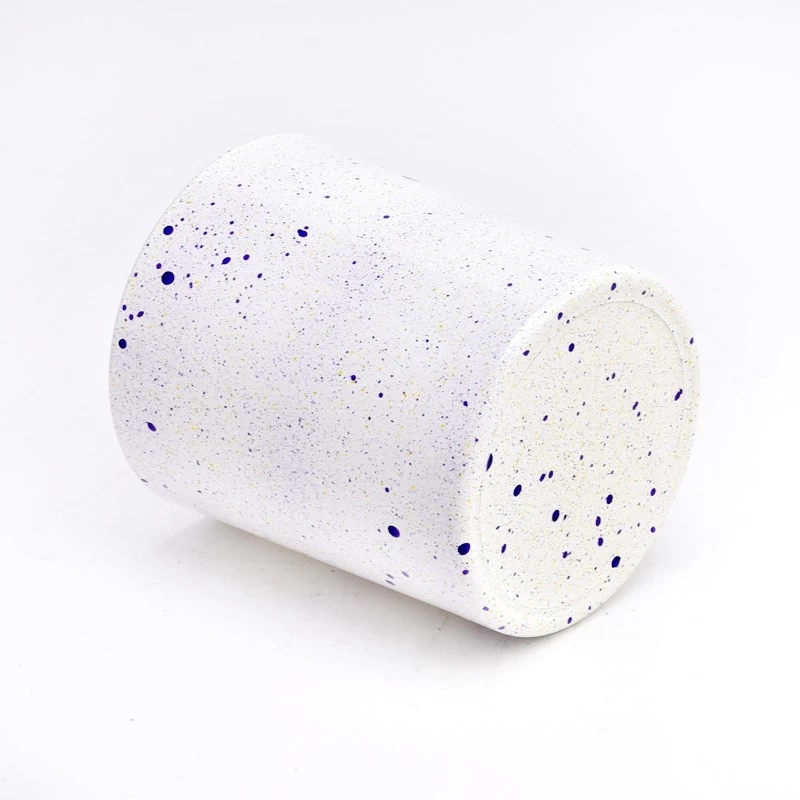 Custom Speckles Glass Candle Holders 8oz Glass Candle Vessels
