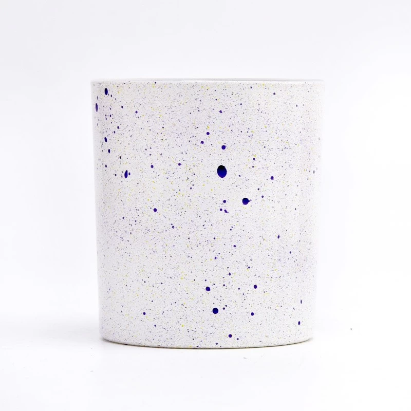 Custom Speckles Glass Candle Holders 8oz Glass Candle Vessels