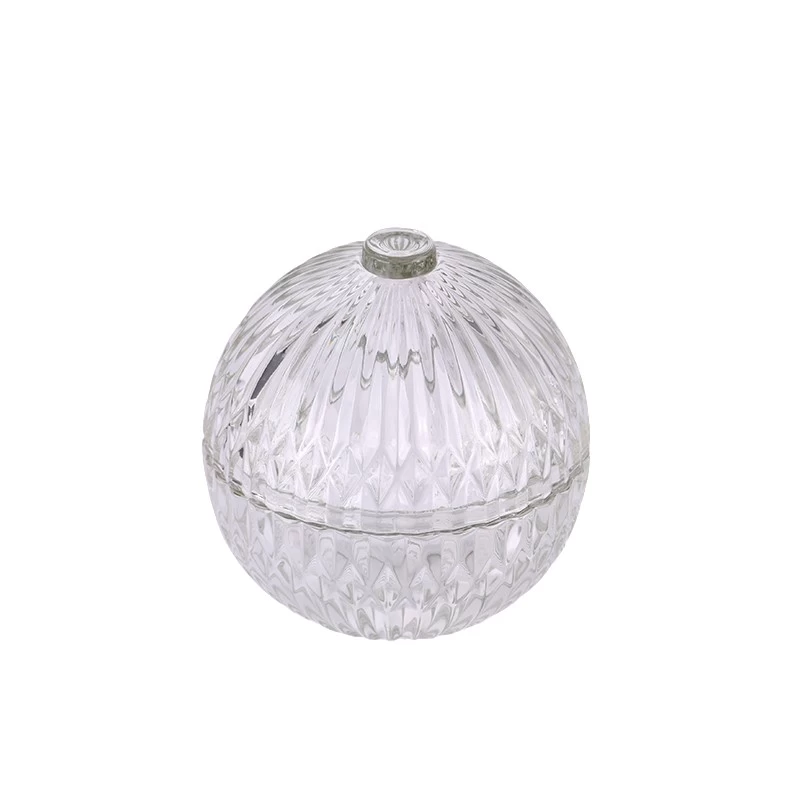 China clear round shape glass candle jar wholesale manufacturer