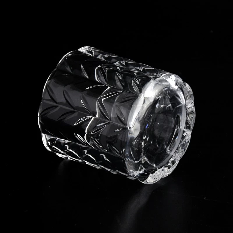 7oz Embossed Glass Candle Holders Custom Color 250ml Glass Candle Jars