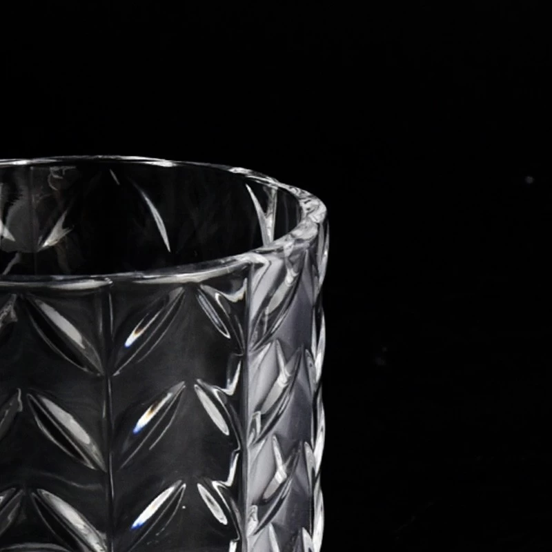 7oz Embossed Glass Candle Holders Custom Color 250ml Glass Candle Jars