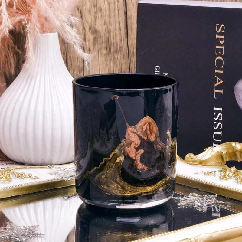 Unique 390ml Glass Candle Jars For Decoration