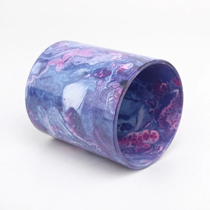 Unique Painting Glass Candle Holders Empty 300ml Candle Glass