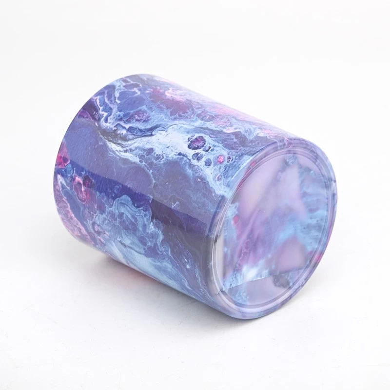 Unique Painting Glass Candle Holders Empty 300ml Candle Glass