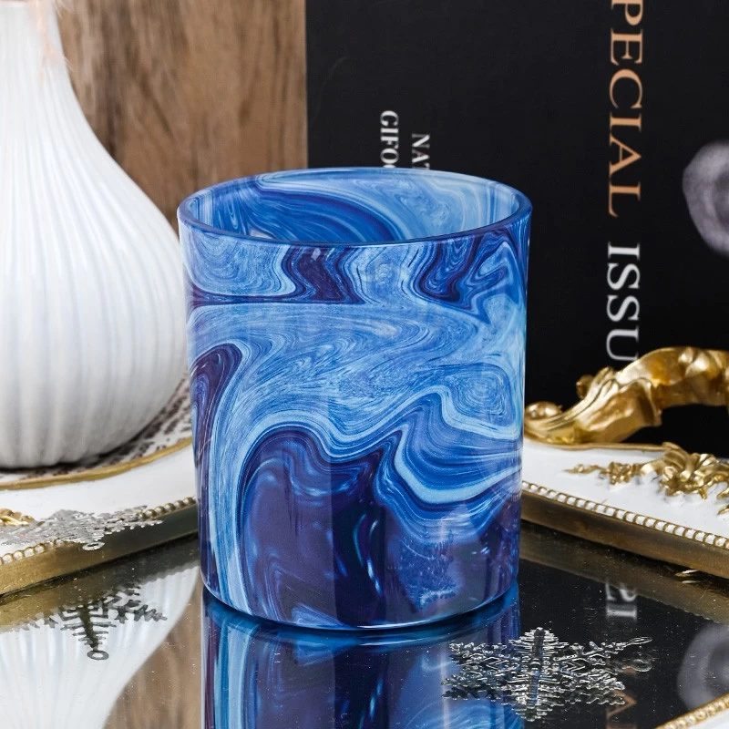 Unique Painting Glass Candle Holderes