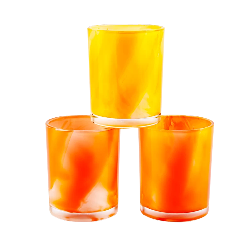 Custom Rainbow Color Glass Candle Holders