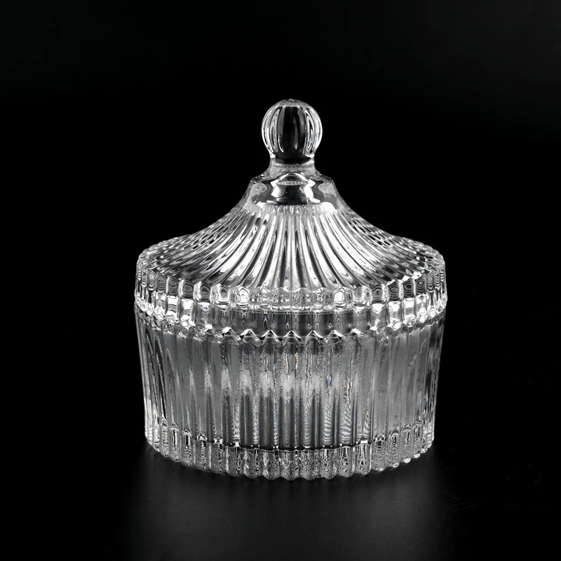 Classic Stripe Glass Jar with Lids Wholesale
