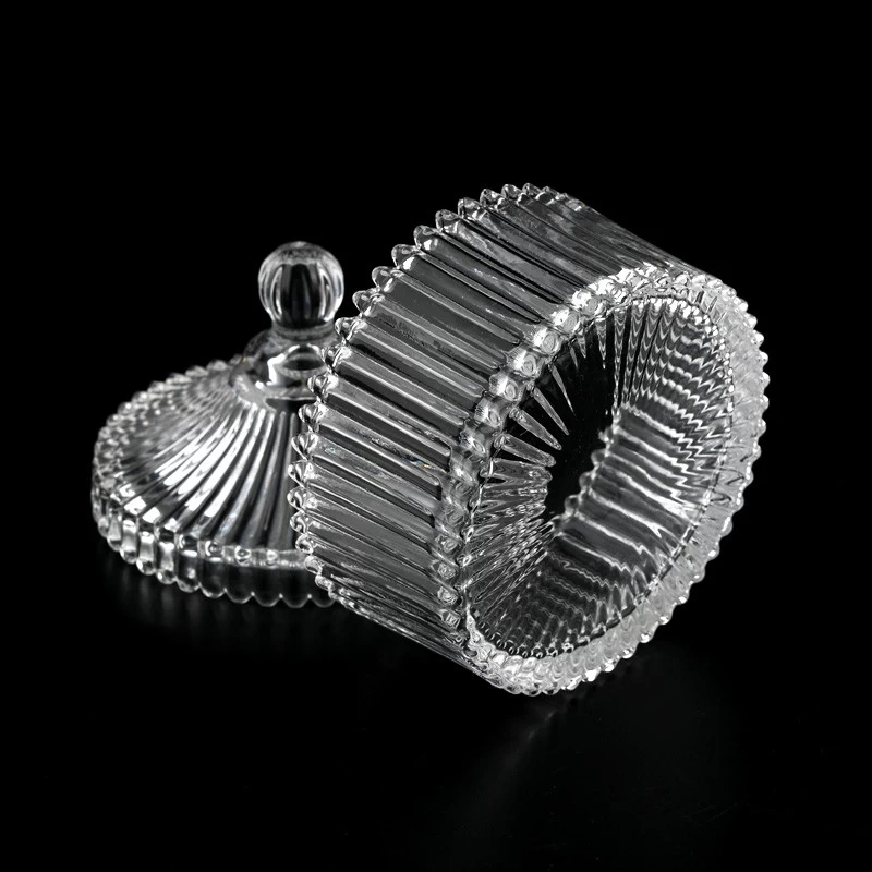 Classic Stripe Glass Jar with Lids Wholesale