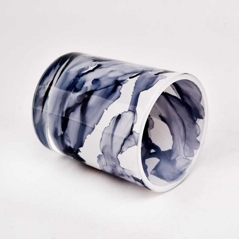Custom Marble Glass Candle Holders Marble Finishes Glass Candle Vessels Wholesale
