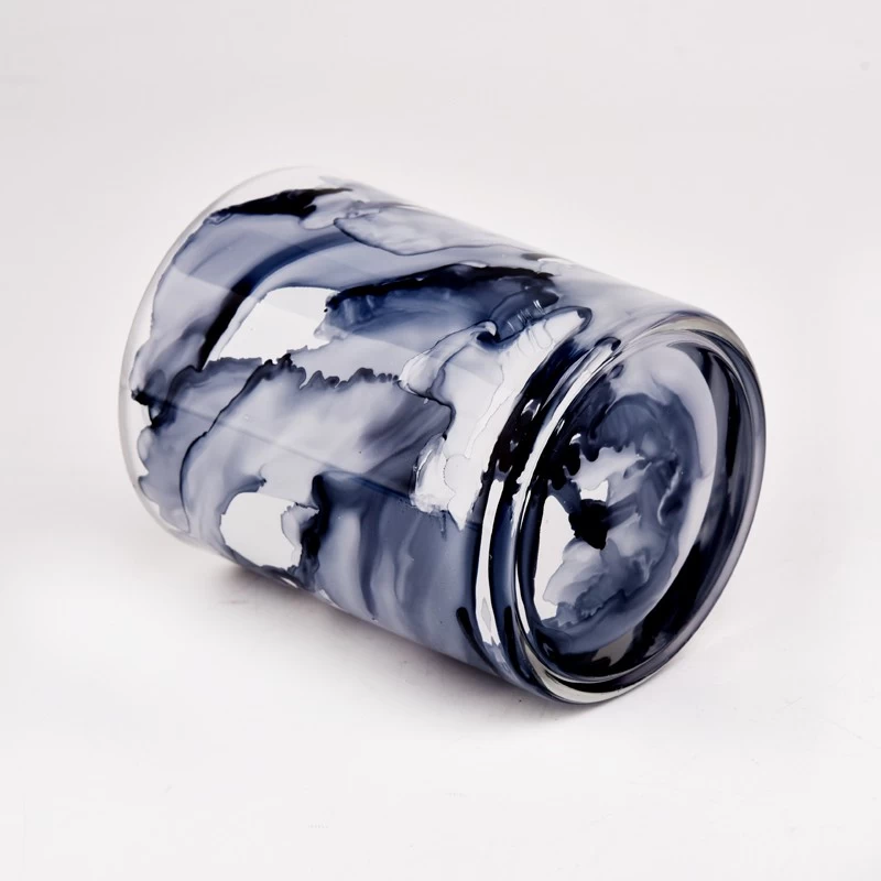Custom Marble Glass Candle Holders Marble Finishes Glass Candle Vessels Wholesale