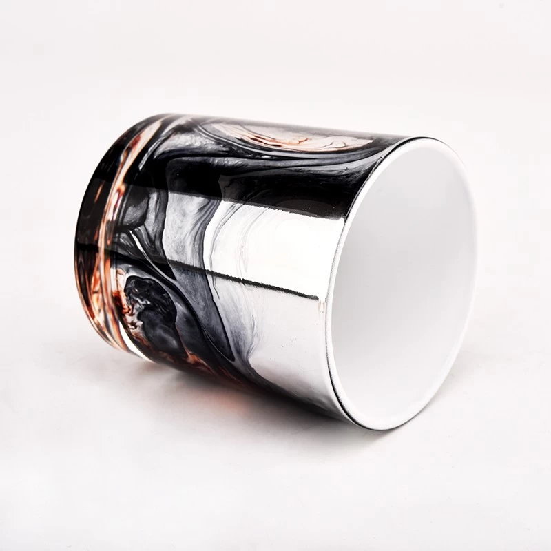 Unique Decorative Empty Glass Candle Jars 300ml 8oz Glass Candle Vessels