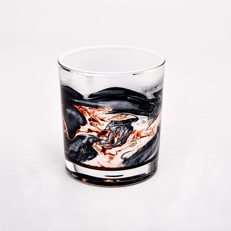 Unique Decorative Empty Glass Candle Jars 300ml 8oz Glass Candle Vessels
