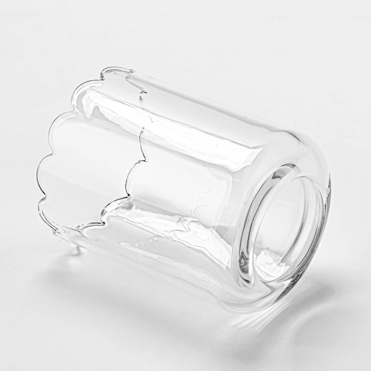 500ml egg shape glass candle jar with home decor