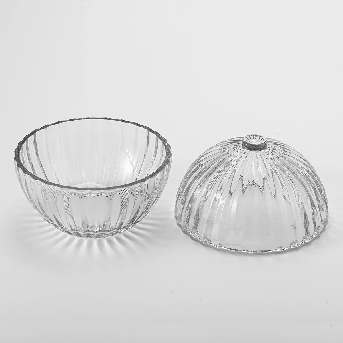 Christmas Decoration Wedding Gift Glass Candle Jars Luxury Popular Round Glass Candle Jar With Lids
