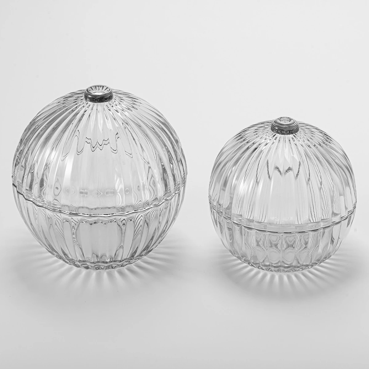 Christmas Decoration Wedding Gift Glass Candle Jars Luxury Popular Round Glass Candle Jar With Lids