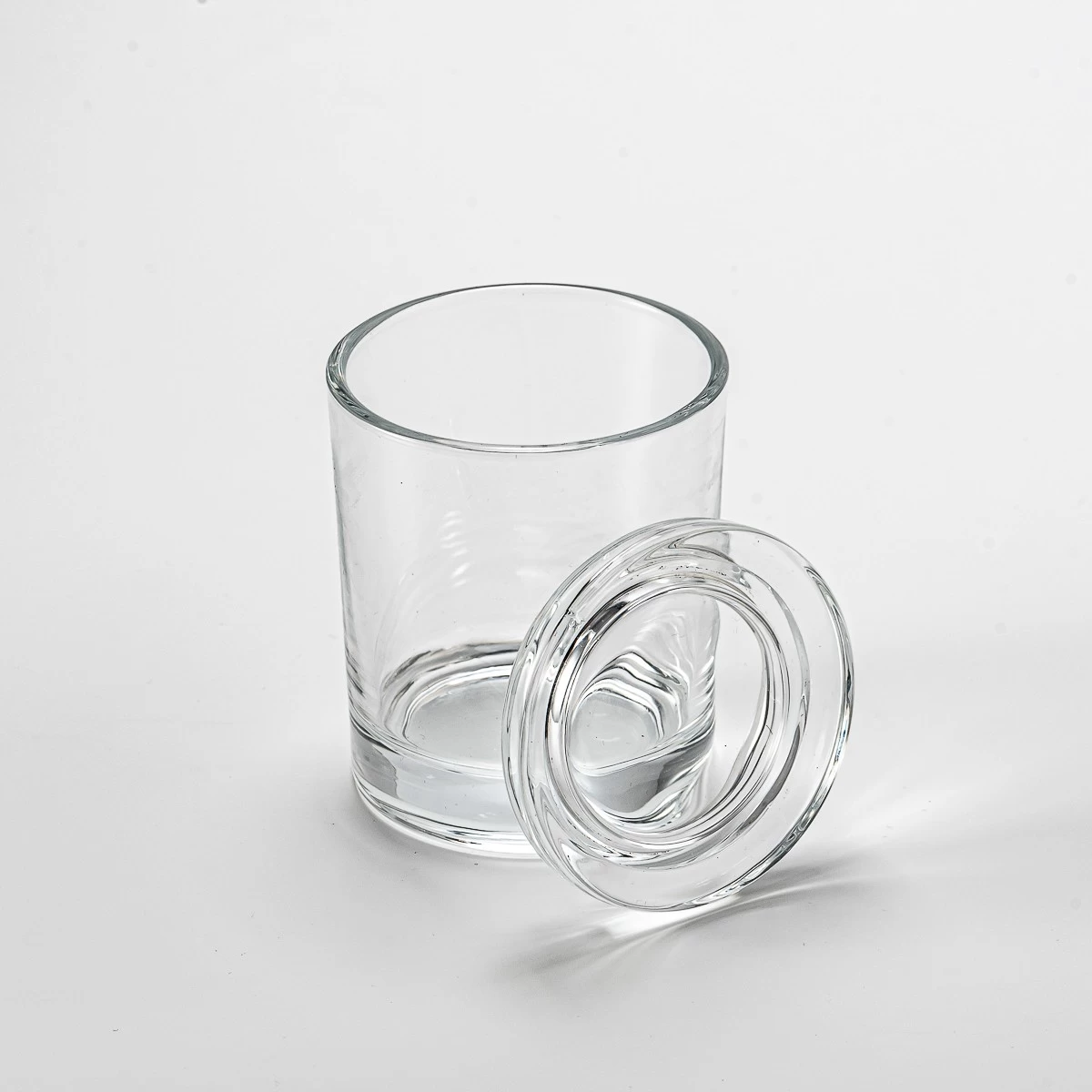 Wholesale Custom 8oz Glass Candle Jar With Glass Lids