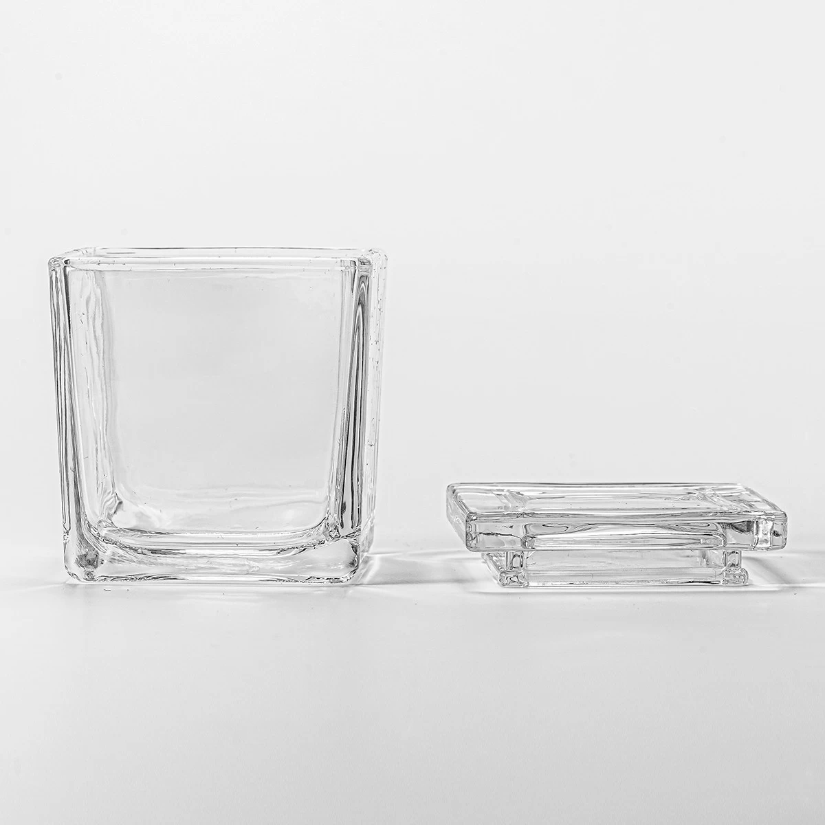 330ml 9oz Square Glass Candle Jar With Lids Custom Color Sqaure Glass Candle Jars