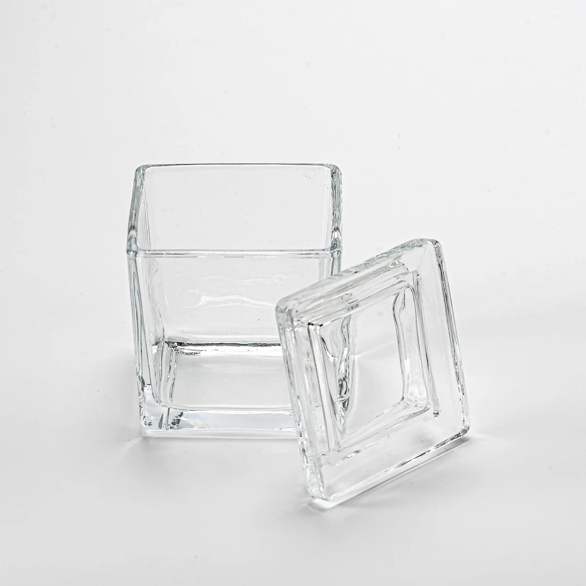 330ml 9oz Square Glass Candle Jar With Lids Custom Color Sqaure Glass Candle Jars