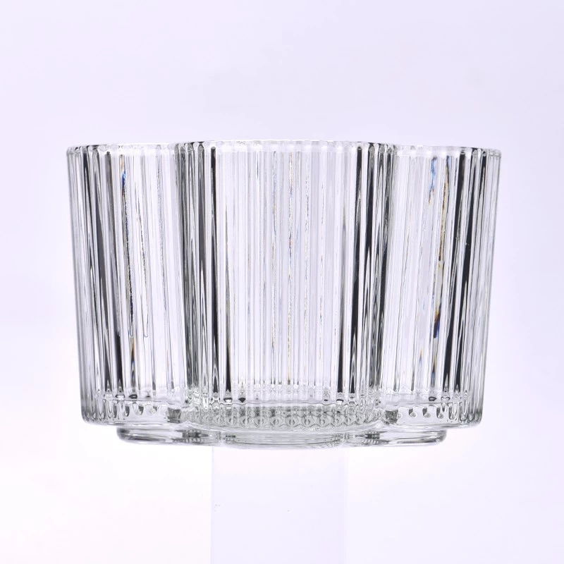Wholesale Luxury Custom Flower Shaped Glass Cnadle Jars Beautiful Home Fragrance Scented Candle Glass