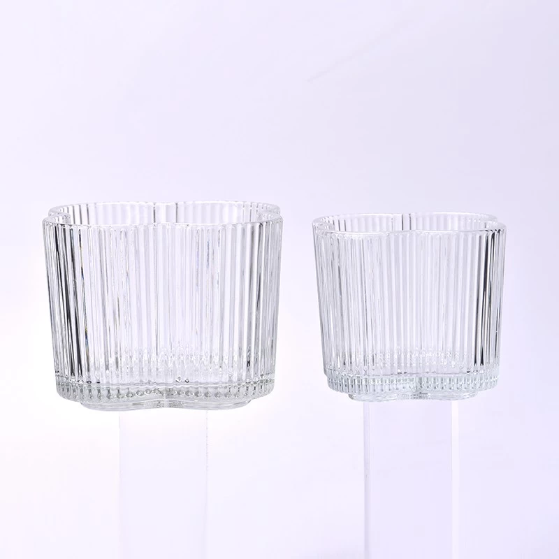 Wholesale Luxury Custom Flower Shaped Glass Cnadle Jars Beautiful Home Fragrance Scented Candle Glass