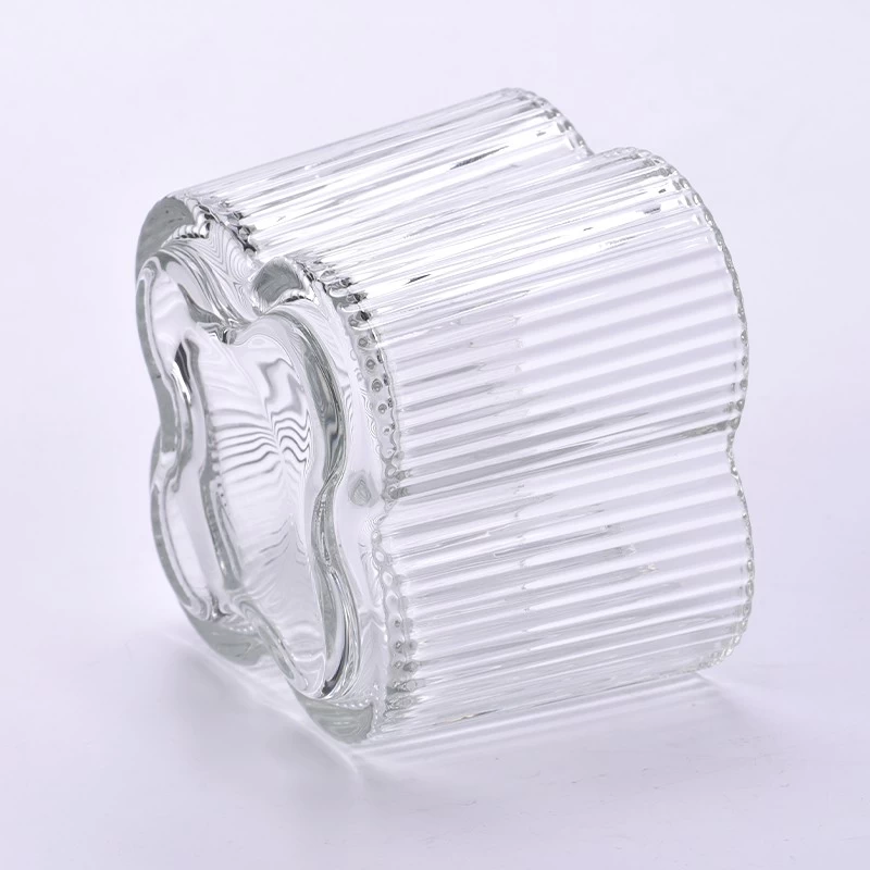 Wholesale Luxury Custom Flower Shaped Glass Cnadle Jars Beautiful Home Fragrance Scented Candle Glass