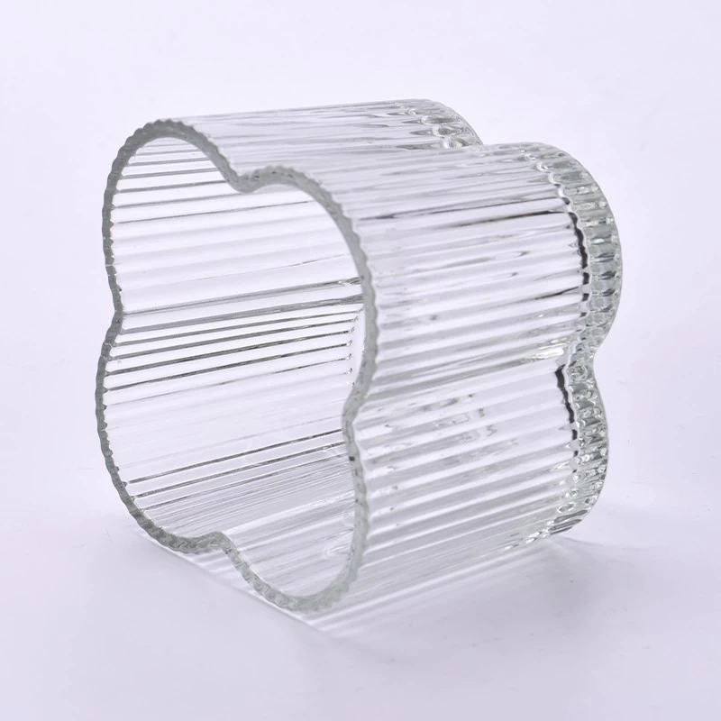 Wholesale Luxury Custom Flower Shaped Glass Cnadle Jars Beautiful Home Fragrance Scented Candle Glass