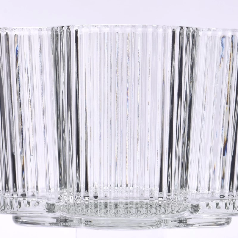 Wholesale Luxury Custom Flower Shaped Glass Cnadle Jars Beautiful Home Fragrance Scented Candle Glass