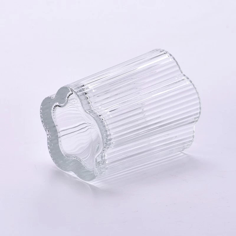 High Quality Flower Shape Candle Vessels For Home Decor Wholesale Glass Candle Jar