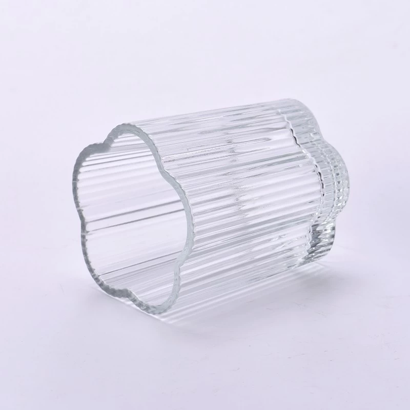 High Quality Flower Shape Candle Vessels For Home Decor Wholesale Glass Candle Jar