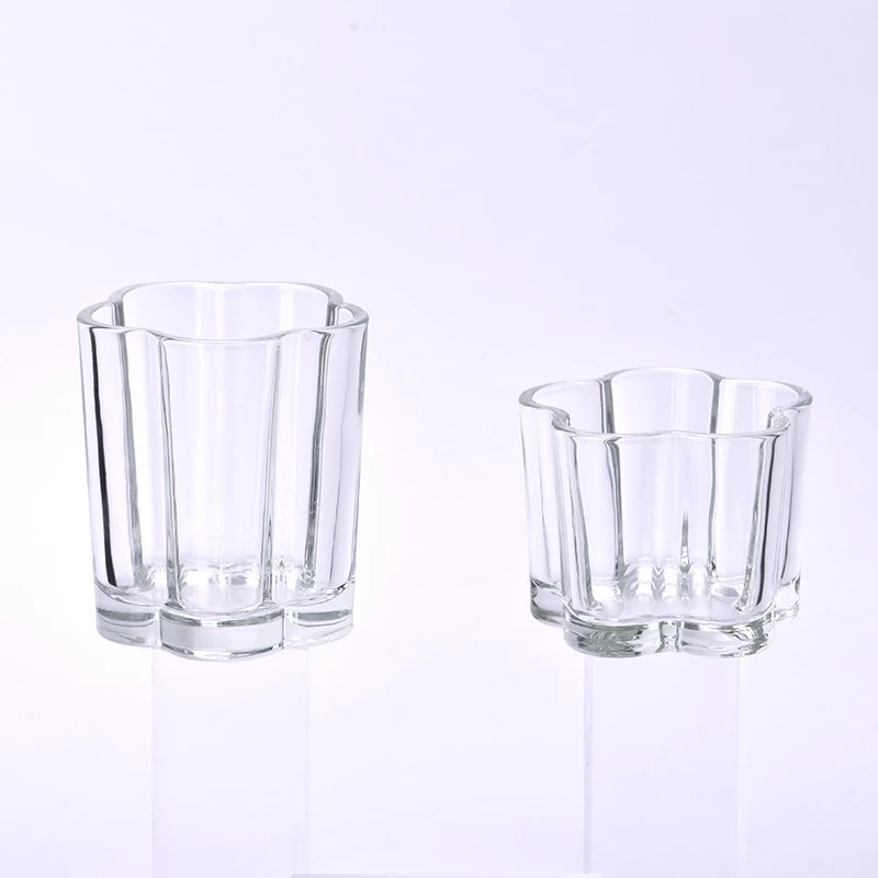 4oz Beautiful Flower Shaped Glass Candle Jar Empty Glass Jars for Scented Candle Natural Soy Wax Christmas Candle Vessels