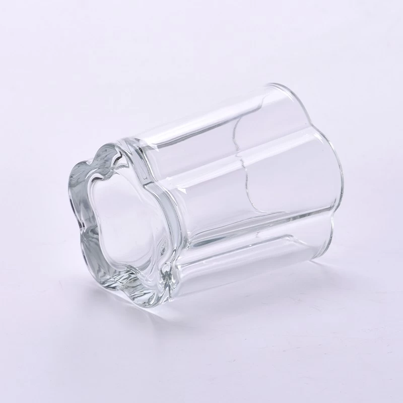 4oz Beautiful Flower Shaped Glass Candle Jar Empty Glass Jars for Scented Candle Natural Soy Wax Christmas Candle Vessels