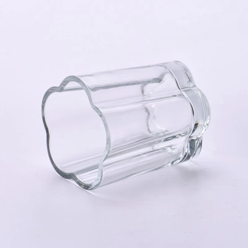 4oz Beautiful Flower Shaped Glass Candle Jar Empty Glass Jars for Scented Candle Natural Soy Wax Christmas Candle Vessels