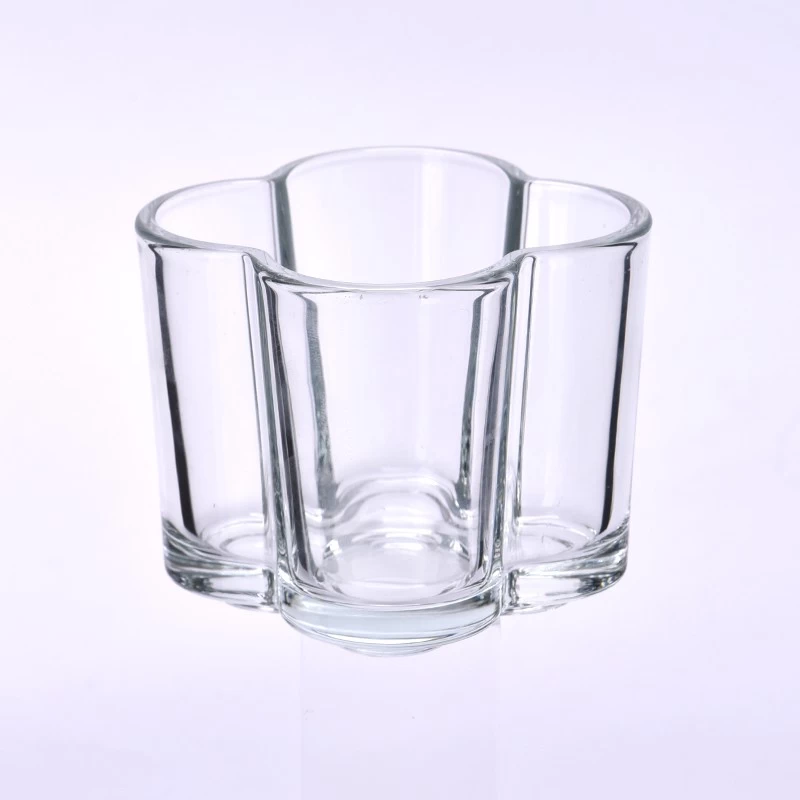Best Price Flower Shape Candle Holders Glass Jar Scented Aromatic Home Fragrance Christmas Candles