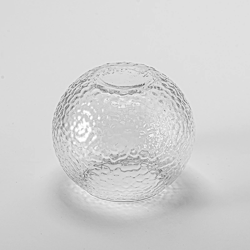 China Luxury transparent round shape glass candle jar wholesale manufacturer