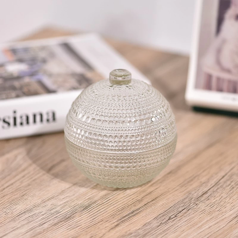 Christmas Ball Shaped Wax Cups Christmas Gift Glass Candle Jars Candle Cup Custom Color Glass Candle Jars