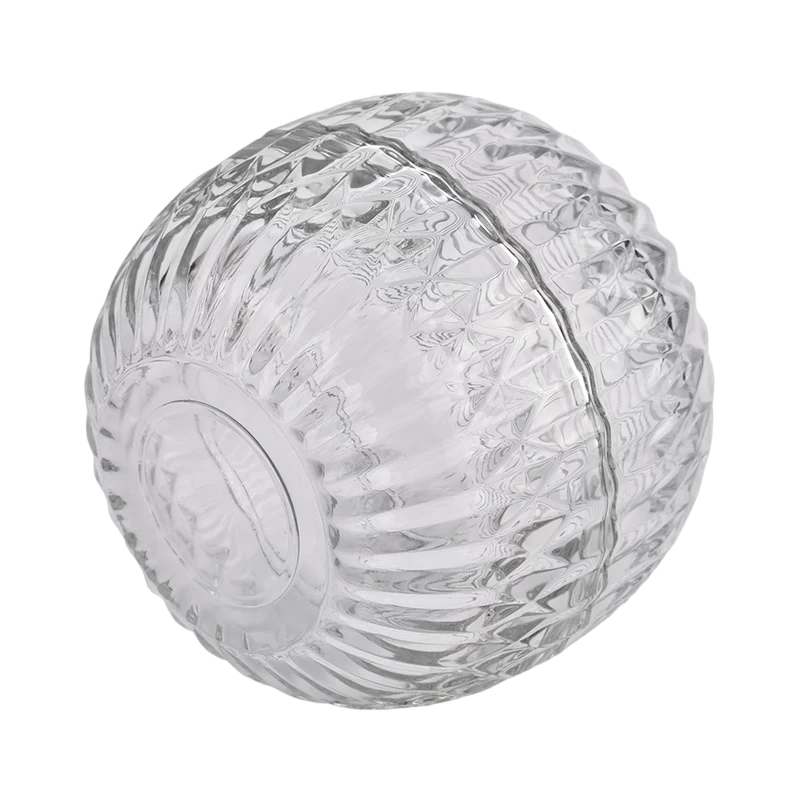 Ball Shape Glass Candle Vessels Latest Unique Customize Round Glass Candle Jar With Lid for Christmas