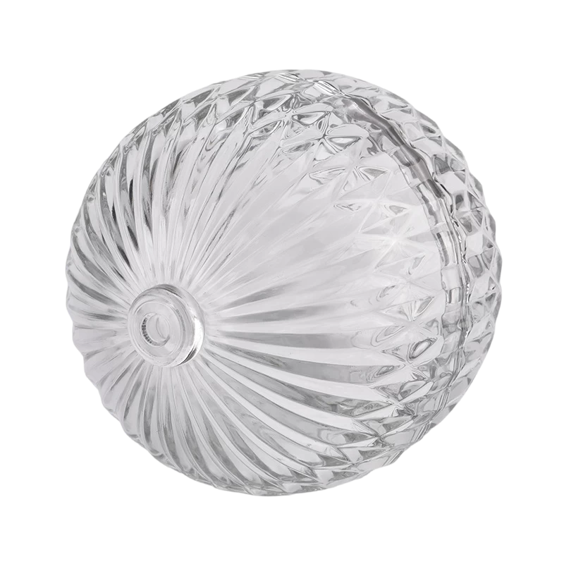 Ball Shape Glass Candle Vessels Latest Unique Customize Round Glass Candle Jar With Lid for Christmas