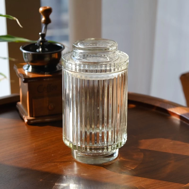 Large Glass Storage Jar With Lid For Food Glass Jar For Candle Making
