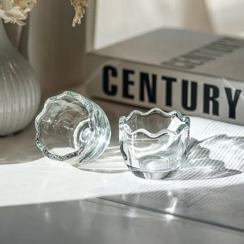Egg Glass Candle Jar With Glass Lids Egg Shaped Glass Candle Holder 70ml Votive Glass Candle