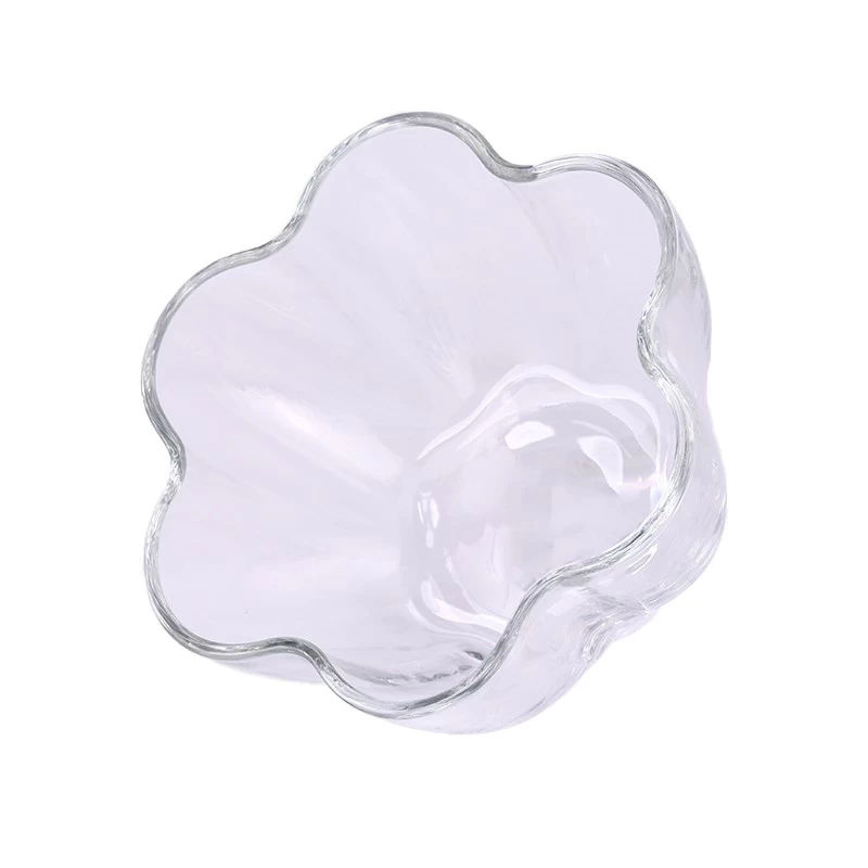 Flower Shaped Glass Candle Vessel Jumbo Glass Candle Vessels