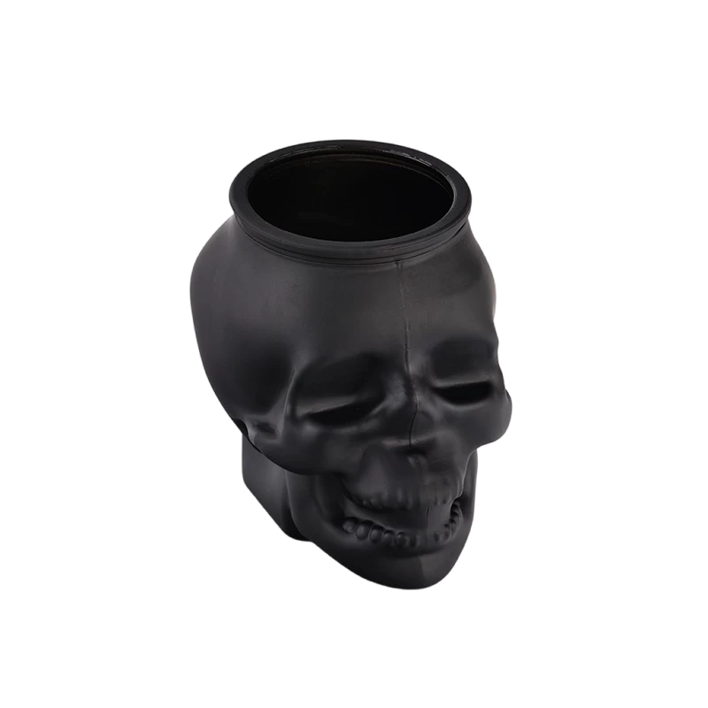 Skull Shaped Glass Candle Jar Halloween Collection Decoration Skull Shaped Glass Candle Holder
