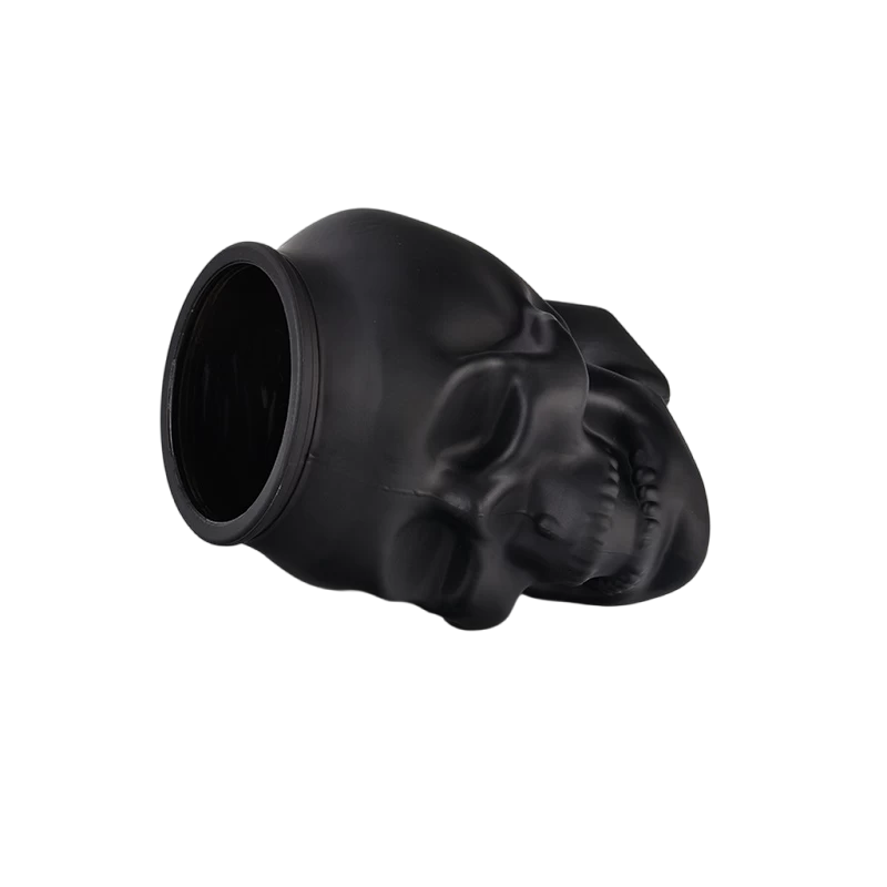 Skull Shaped Glass Candle Jar Halloween Collection Decoration Skull Shaped Glass Candle Holder