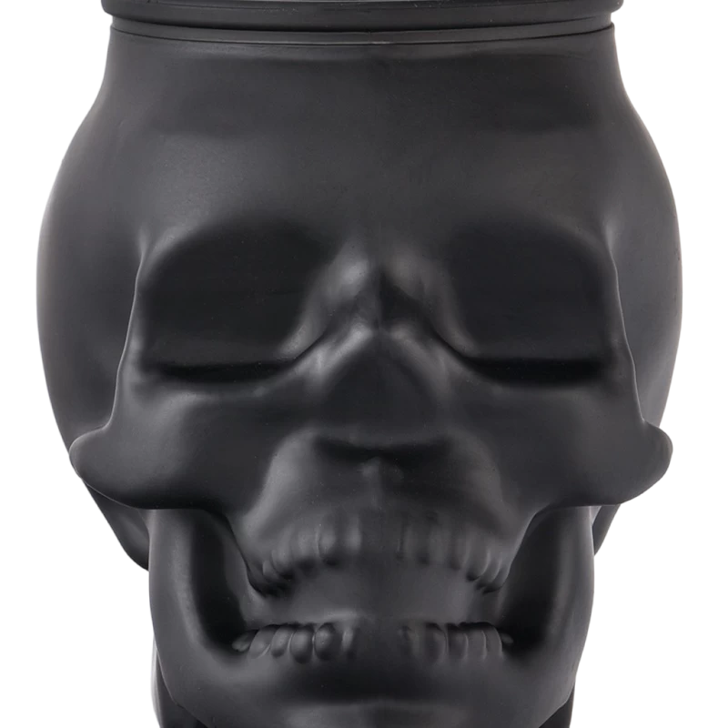 Skull Shaped Glass Candle Jar Halloween Collection Decoration Skull Shaped Glass Candle Holder