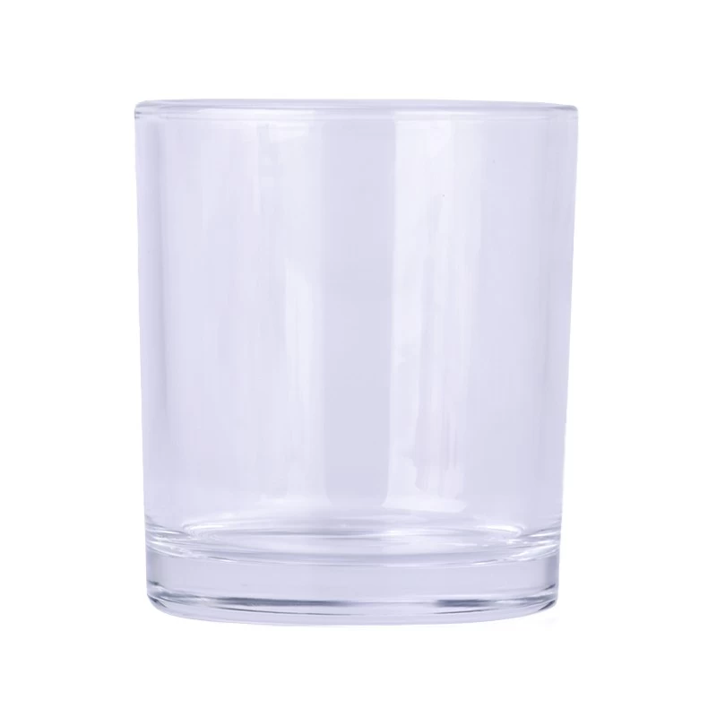 Classic Cylinder Glass Candle Jar Private Label Printing Glass Candle Holders